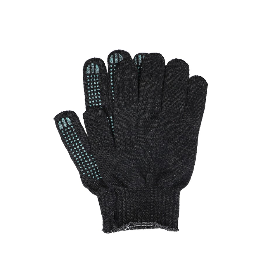 44486. Перчатки ХБ с ПВХ 6-ти нитки 10 класс (точка) черная зп